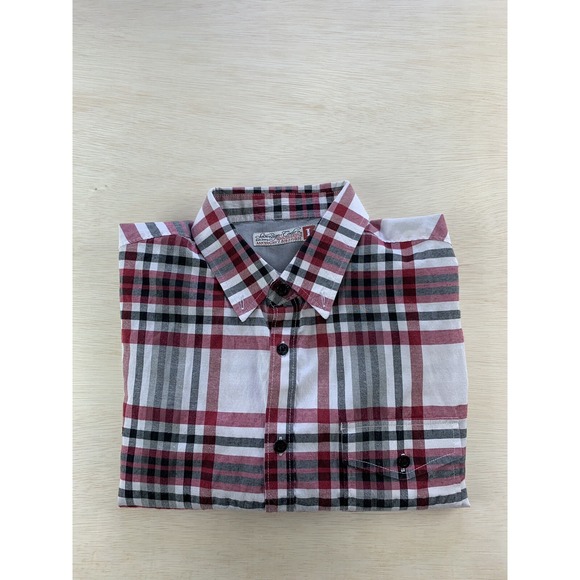 Sovereign Code Mens Long Sleeve White Red Plaid Button Up Down Shirt Size Large - Picture 1 of 5